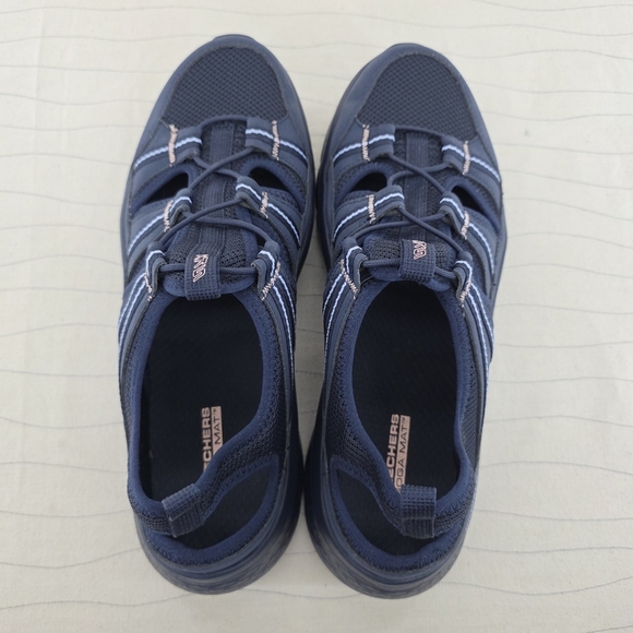 Skechers Womens Go Walk Flex SKX Navy Blue Sandals Shoes 141477 Size 12 EUC - Picture 6 of 10